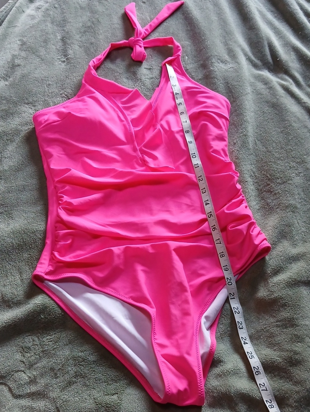 Halter One-Piece Swimsuit in Hot Pink